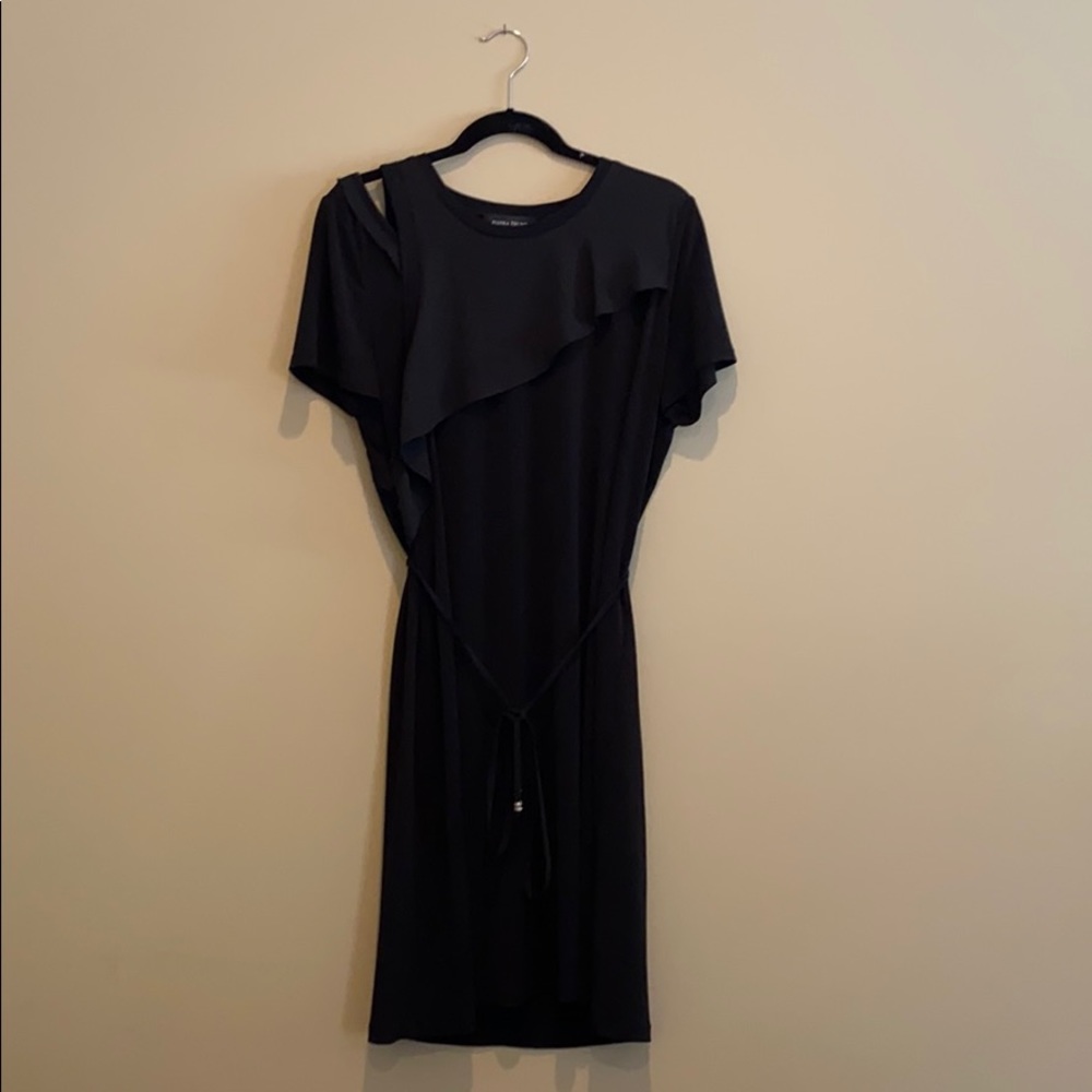 Black dress with shoulder detail